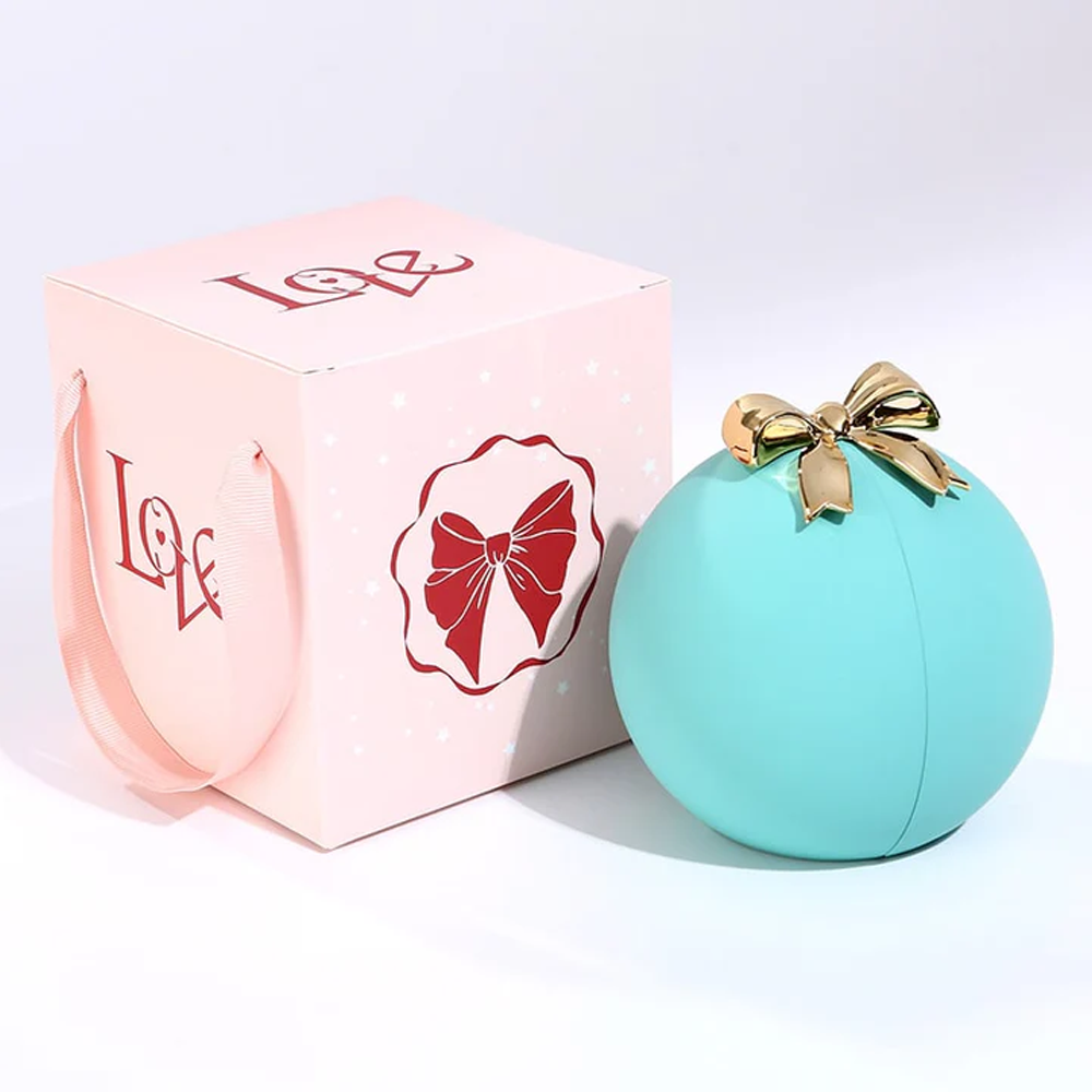 Interlocked hearts necklace - Rose Sphere Box