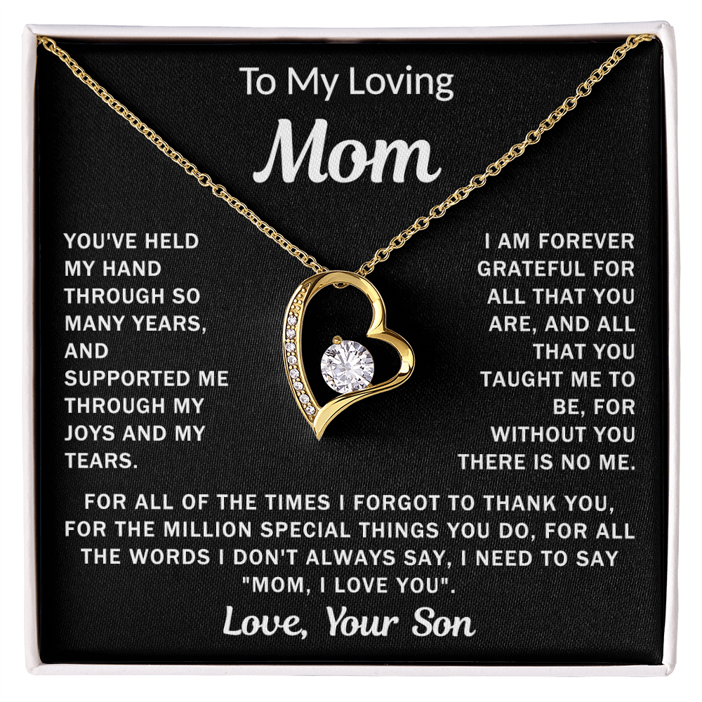 To My Loving Mom - Heart Necklace