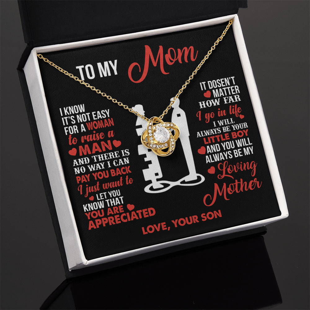 To My Mom - Your Little Boy - Knot Necklace