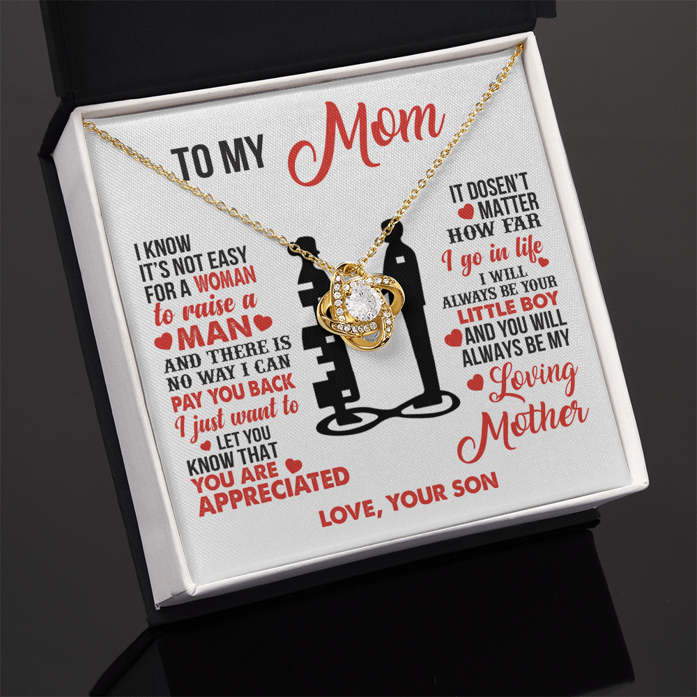 To My Mom - I’m Your Little Boy - Knot Necklace