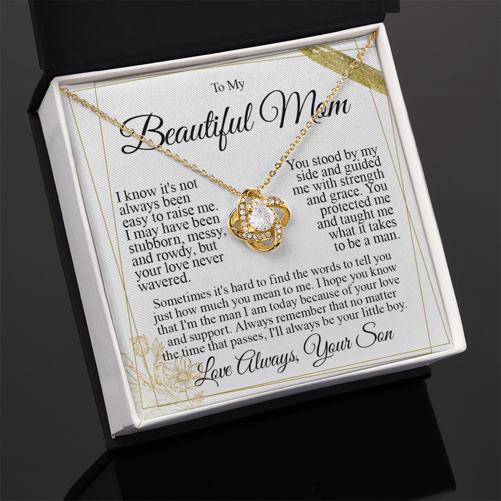 To My Mom - I Love You Knot Necklace