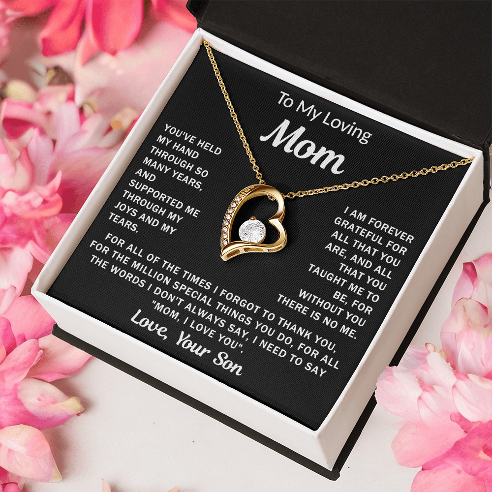 To My Loving Mom - Heart Necklace