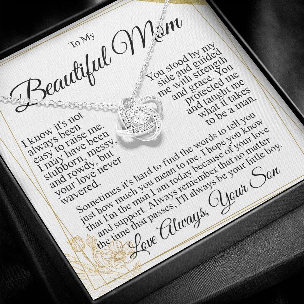 To My Mom - I Love You Knot Necklace