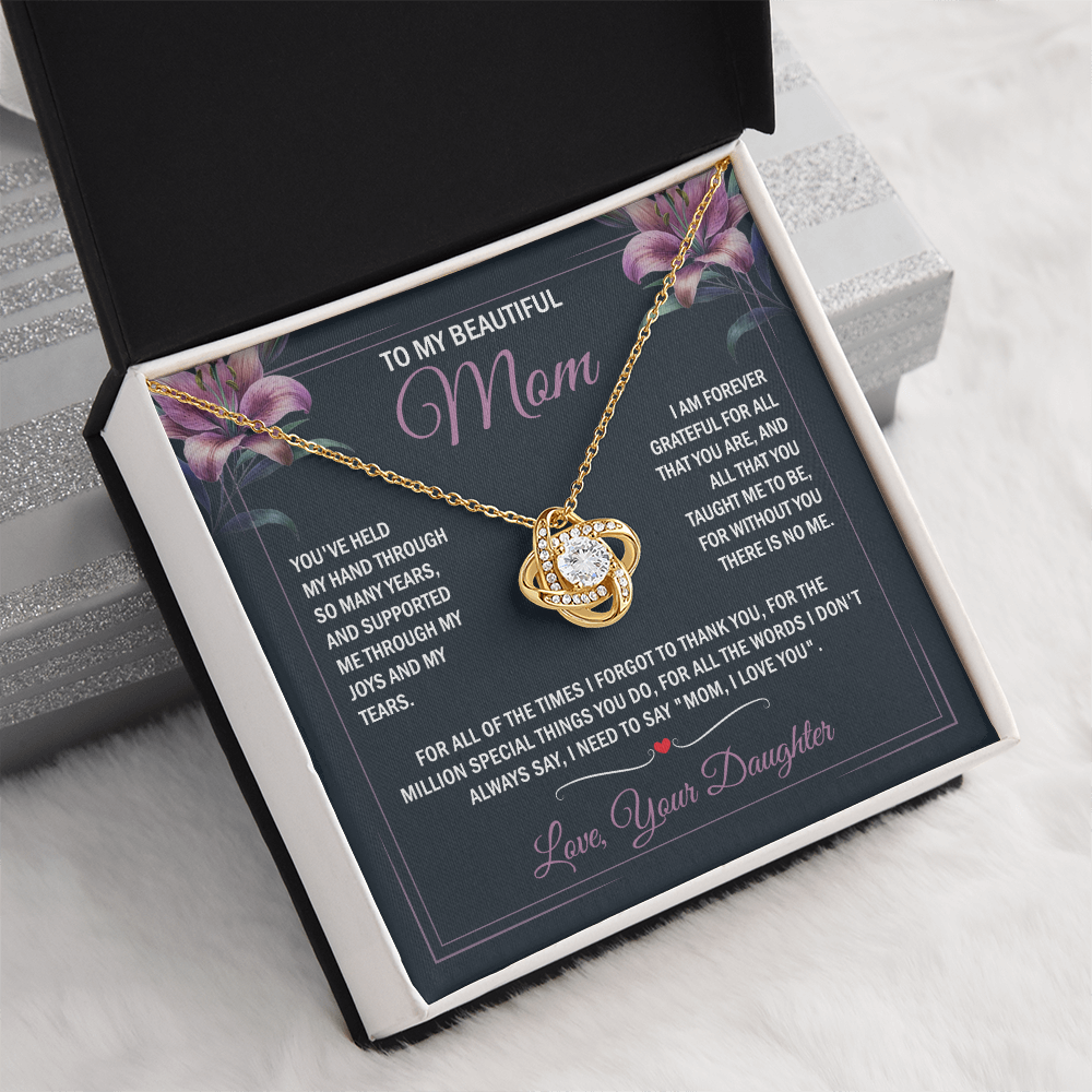 To My Beautiful Mom - Joy & Tears - Knot Necklace