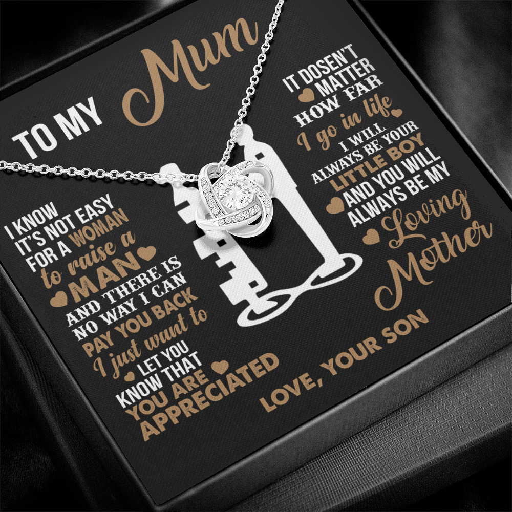 To My Mum - I Love you Forever- Heart Necklace