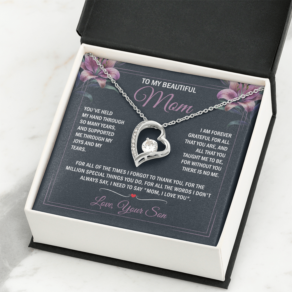 To My Mom - Joy & Tears - Heart Necklace