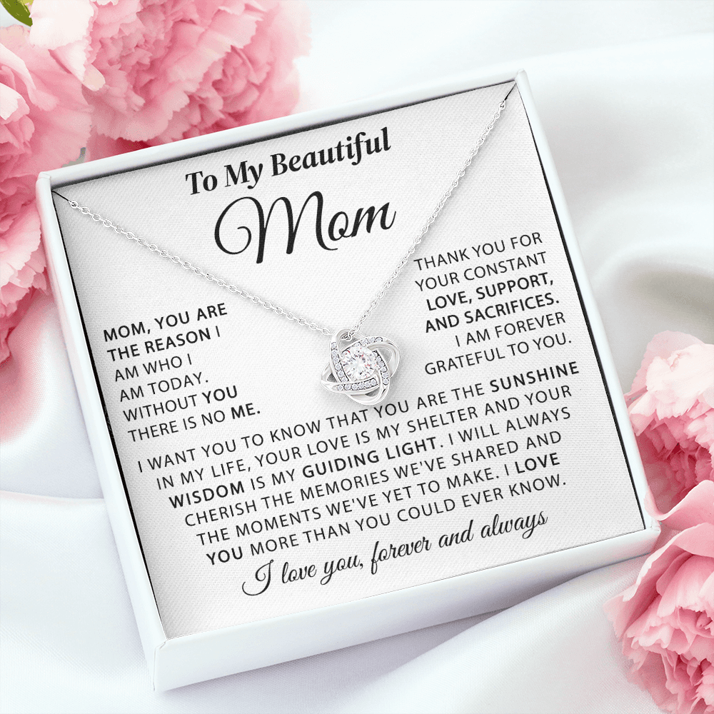 To My Beautiful Mom - The Sunshine in My Life - Knot Necklace