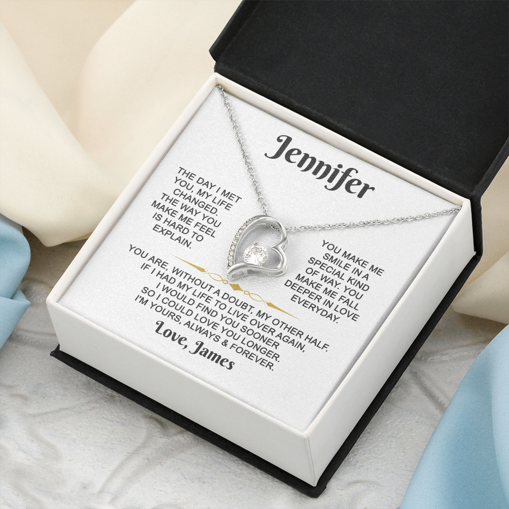 I'm Yours Always & Forever - Customized - Heart Necklace