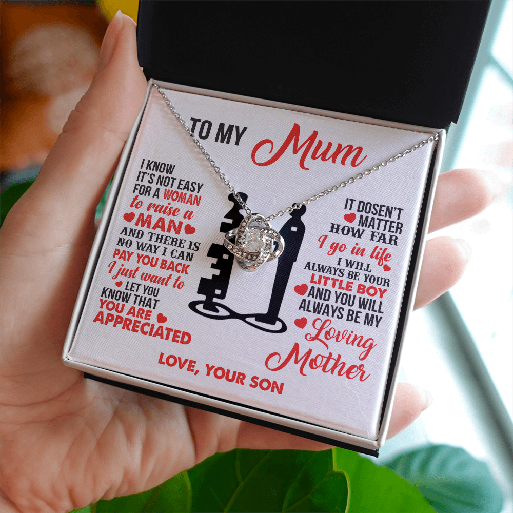 To My Mum - I’m Your Little Boy - Knot Necklace