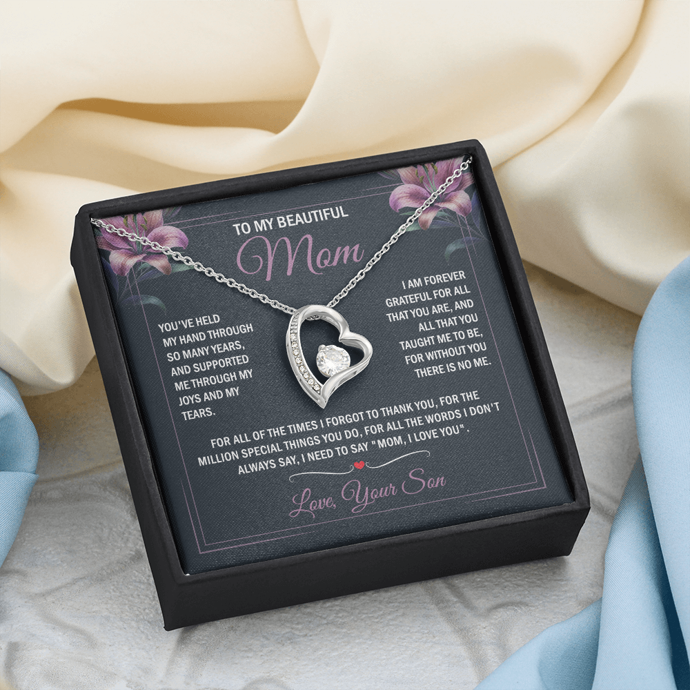 To My Mom - Joy & Tears - Heart Necklace
