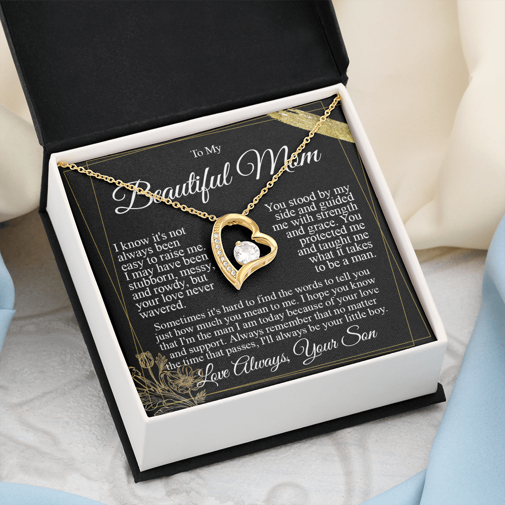 To My Mom - I Love You from Son - Heart Necklace