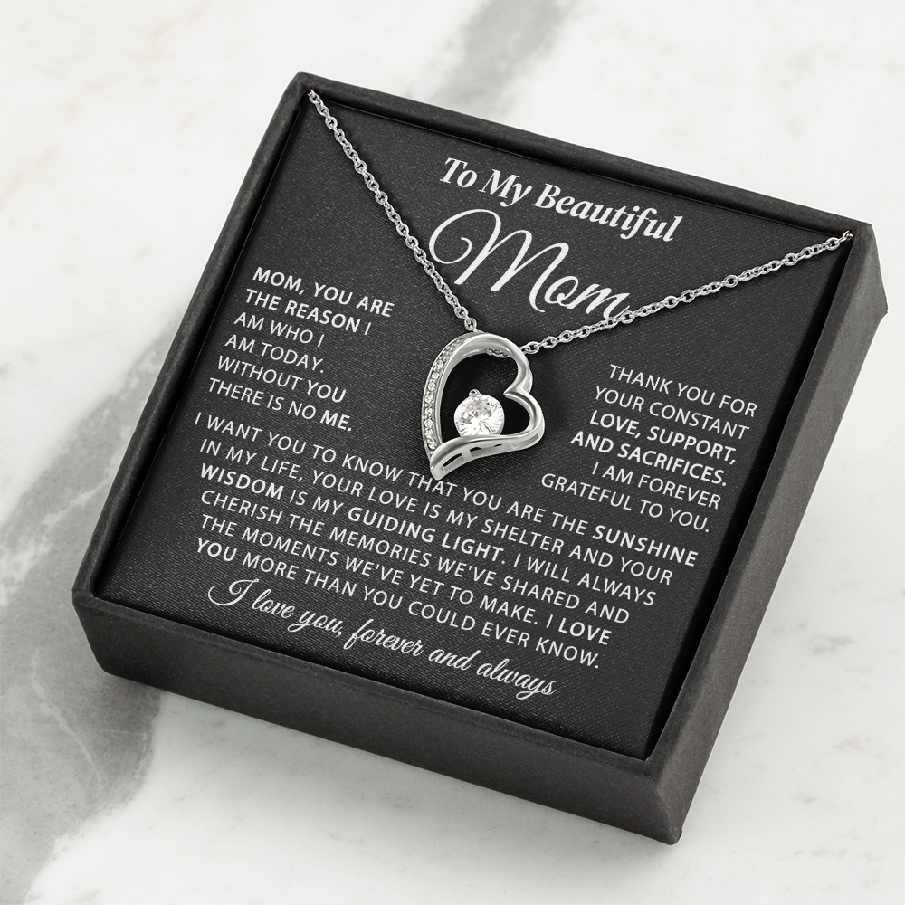 To My Mom - The Sunshine of My Life - Heart Necklace