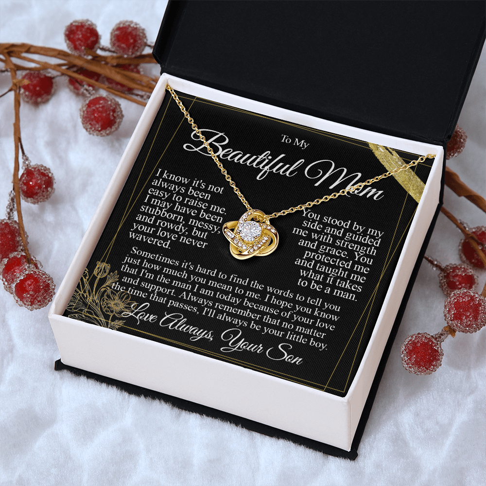 To My Mom - I Love You from Son - Knot Necklace