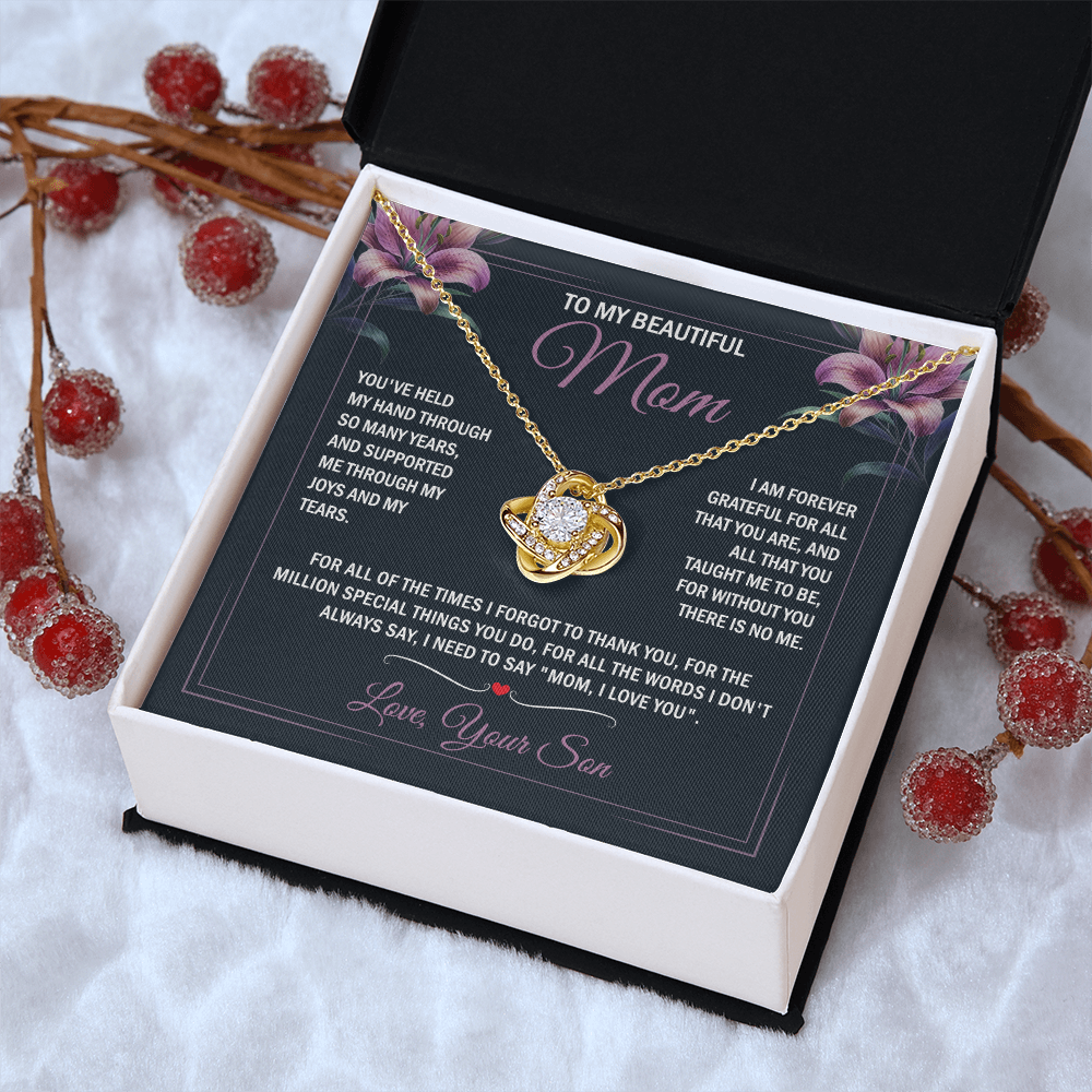 To My Mom - Joy & Tears - Knot Necklace