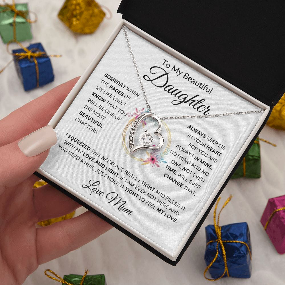 To My Daughter - Love Heart Necklace