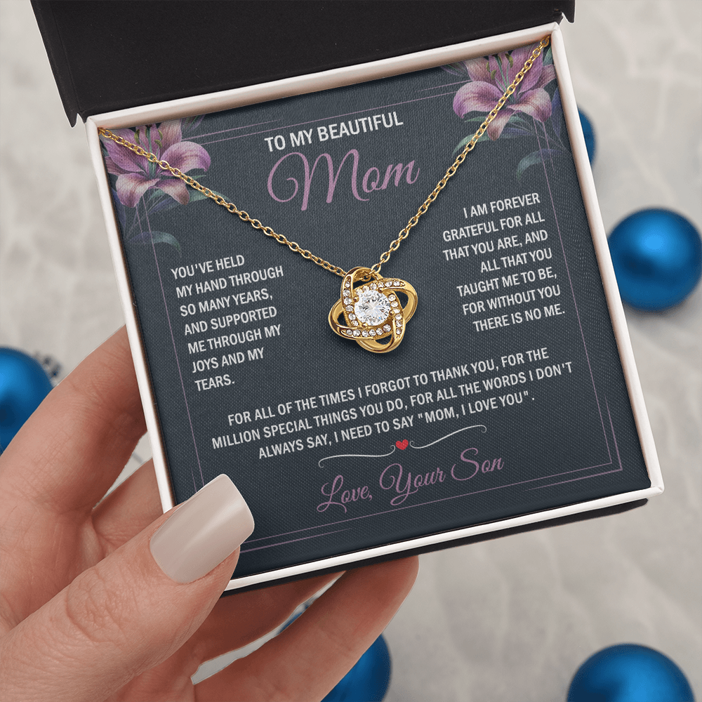 To My Mom - Joy & Tears - Knot Necklace