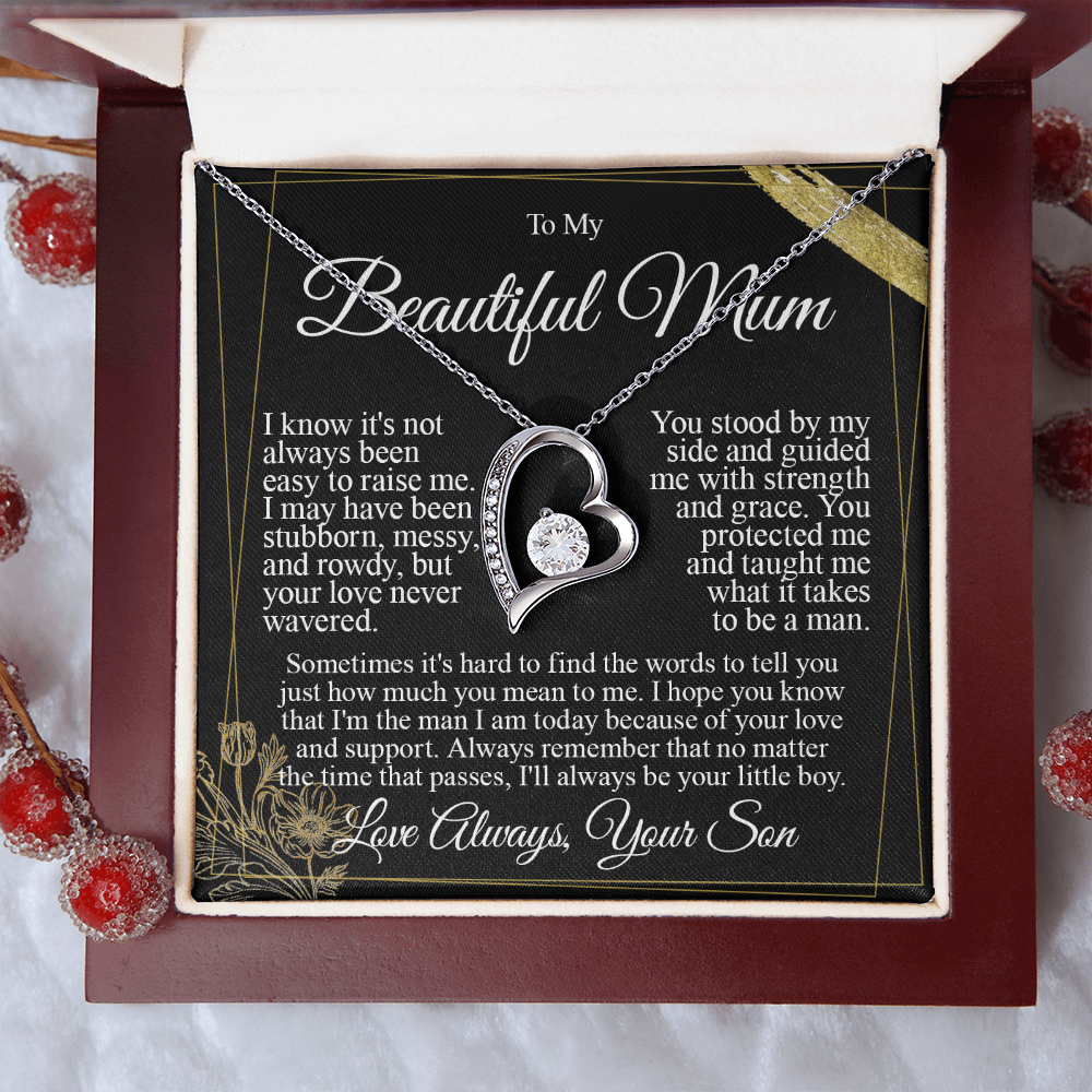 To My Mum - I Love You from Son - Heart Necklace