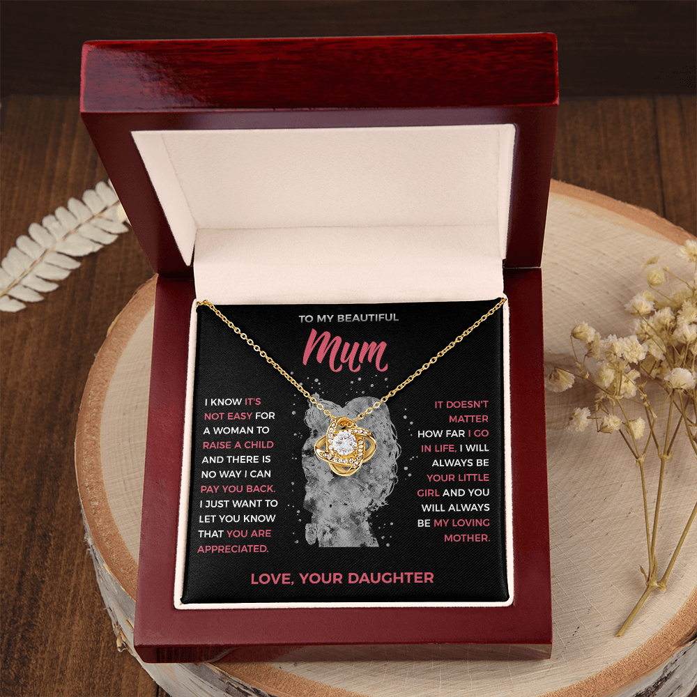 To My Loving Mum - knot Necklace from Daughter
