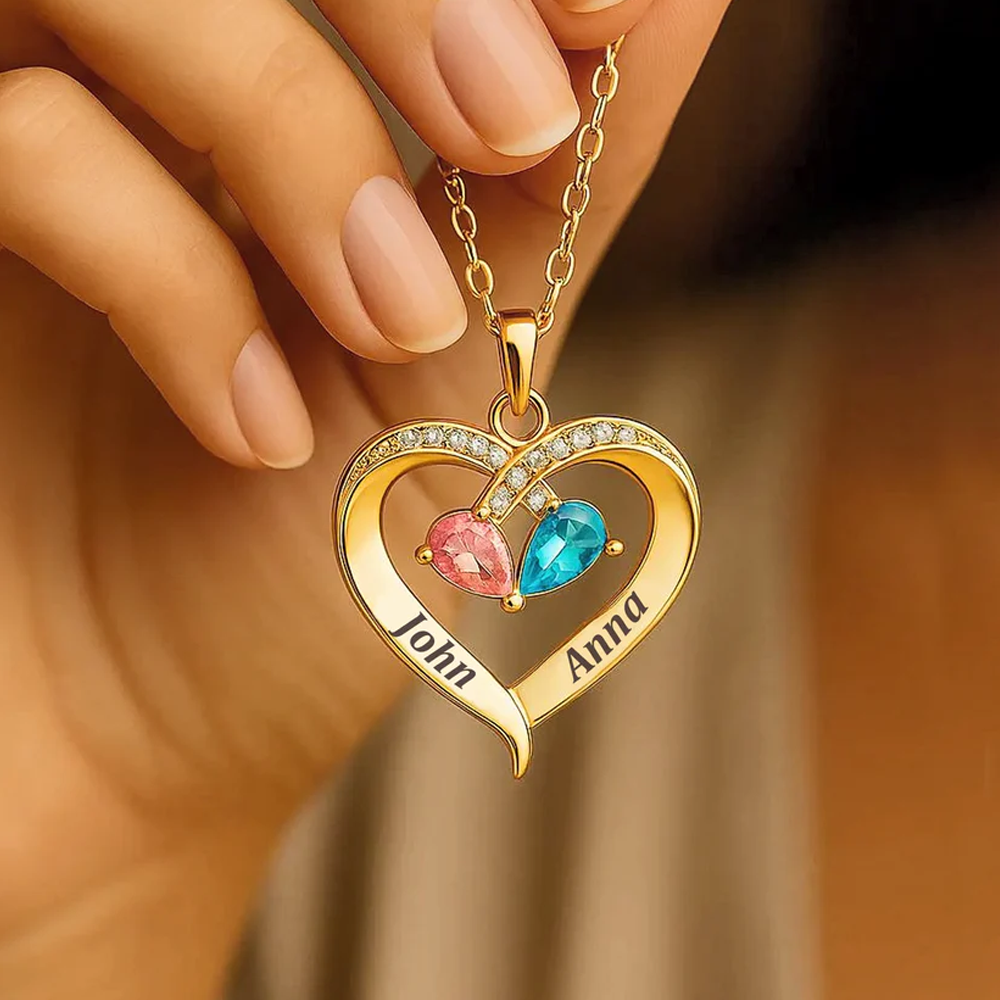 To My Love - Birthstone Heart Necklace
