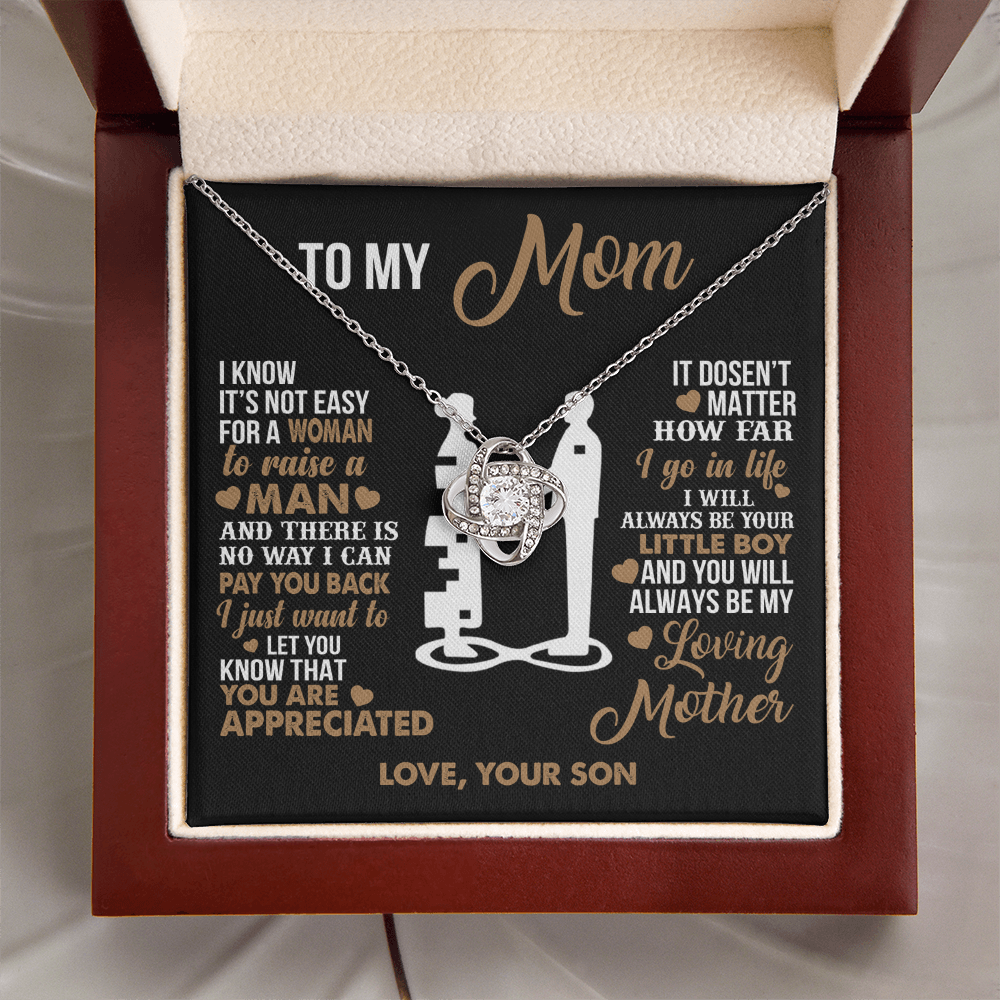 To My Mom - I Love you Forever- Heart Necklace