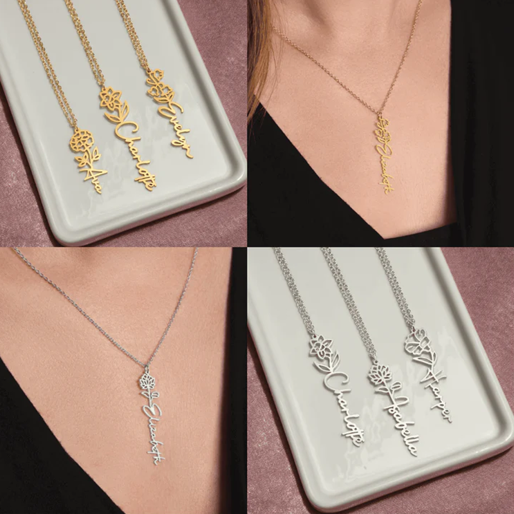 To The Love of My Life - Birth Flower Name Necklace
