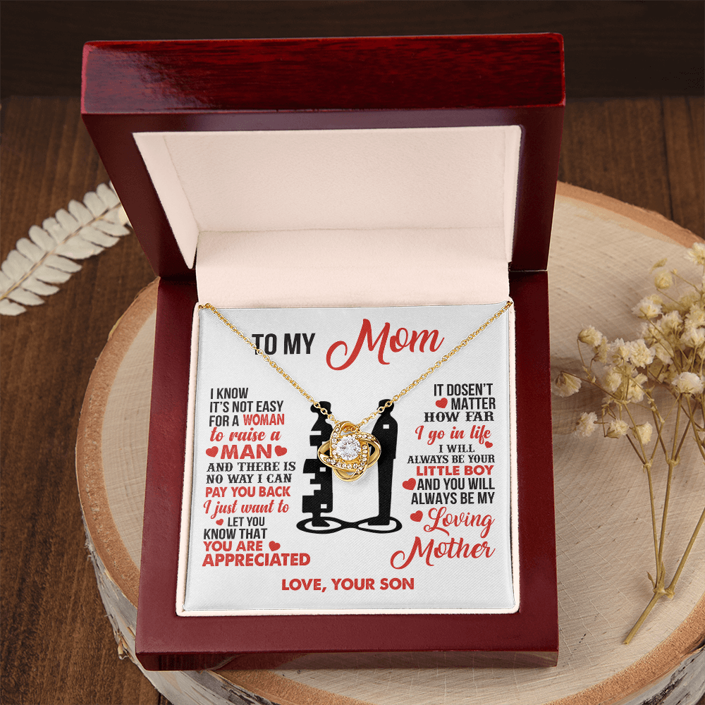 To My Mom - I’m Your Little Boy - Knot Necklace