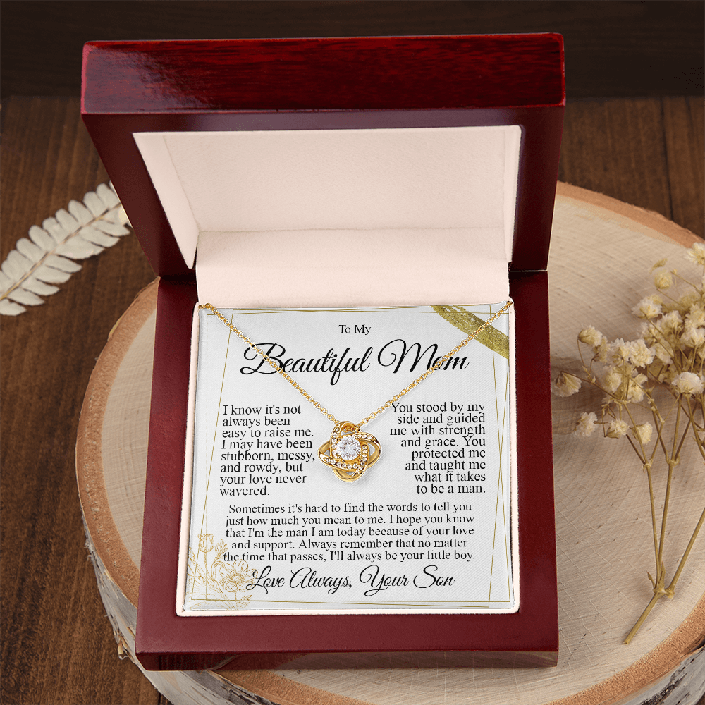 To My Mom - I Love You Knot Necklace
