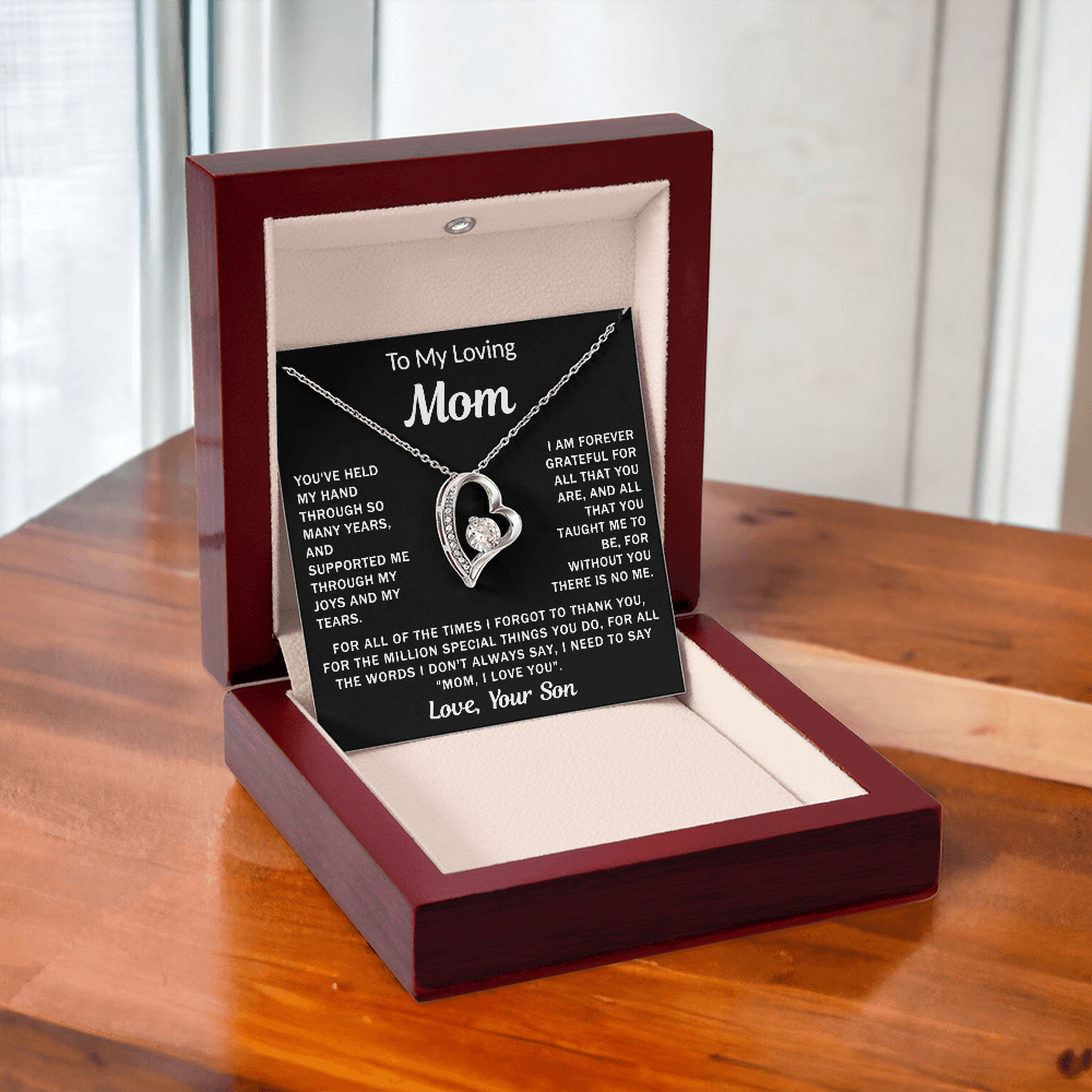 To My Loving Mom - Heart Necklace