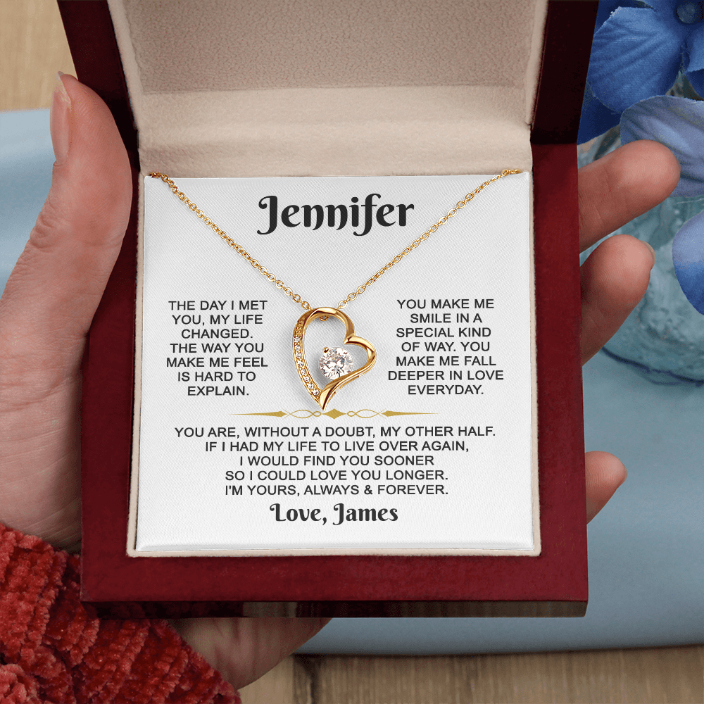 I'm Yours Always & Forever - Customized - Heart Necklace