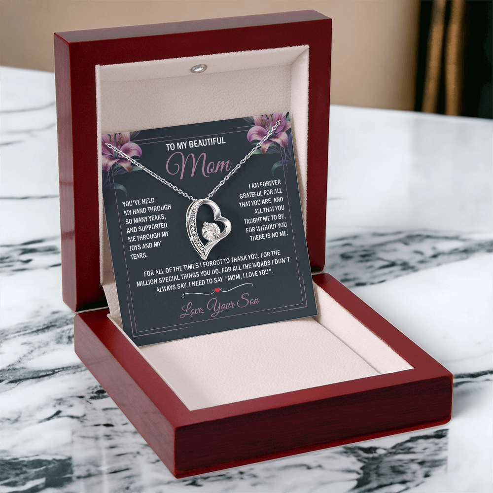 To My Mom - Joy & Tears - Heart Necklace