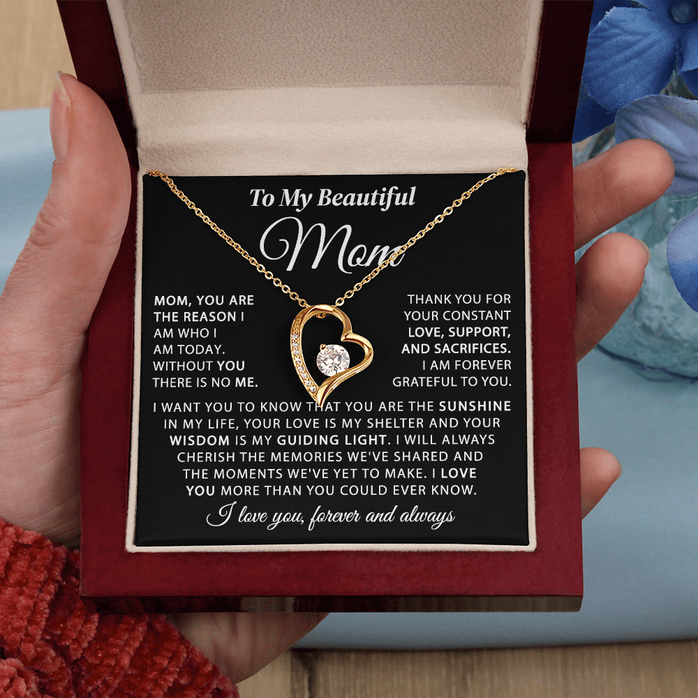 To My Mom - The Sunshine of My Life - Heart Necklace