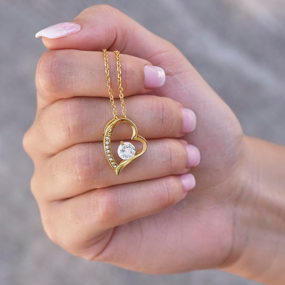 To My Mom - Your Little Boy - Heart Necklace