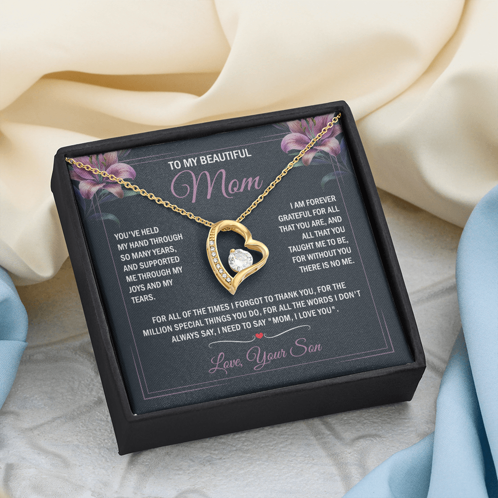 To My Mom - Joy & Tears - Heart Necklace