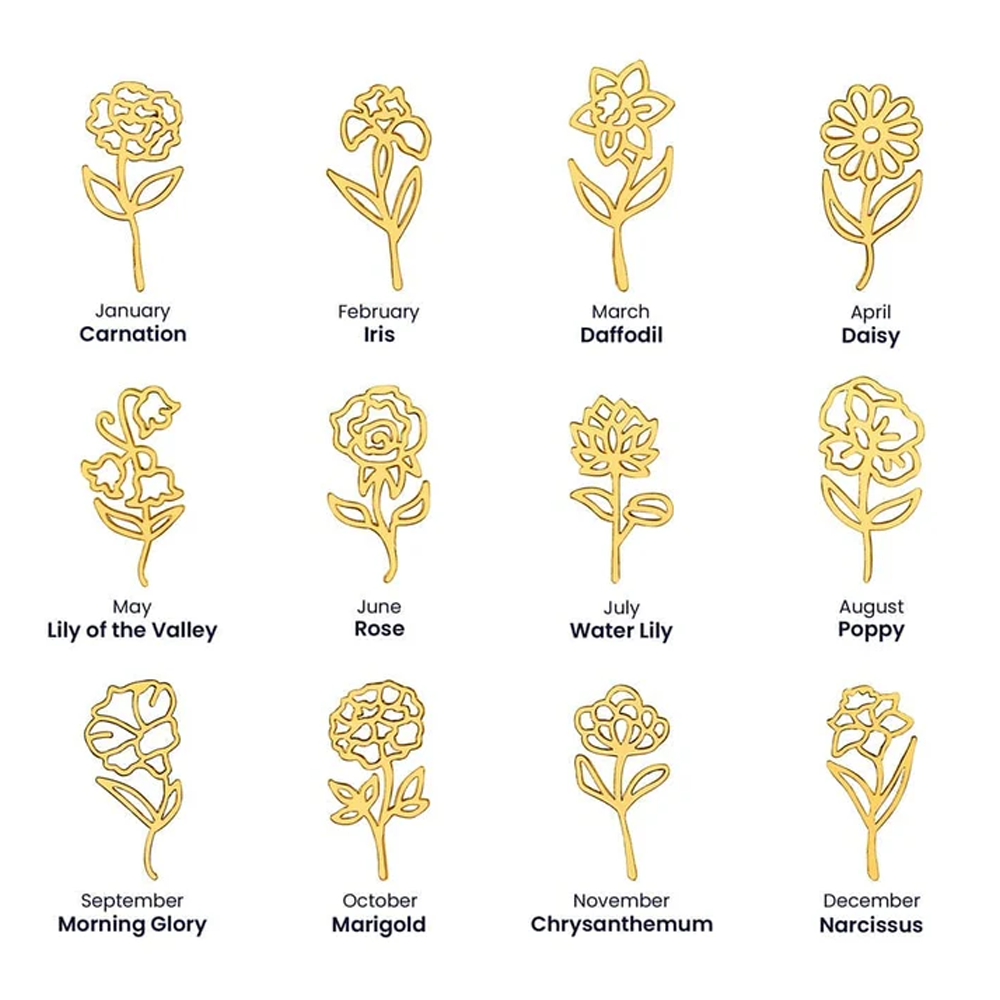 To my Queen - Birth Flower Name Necklace