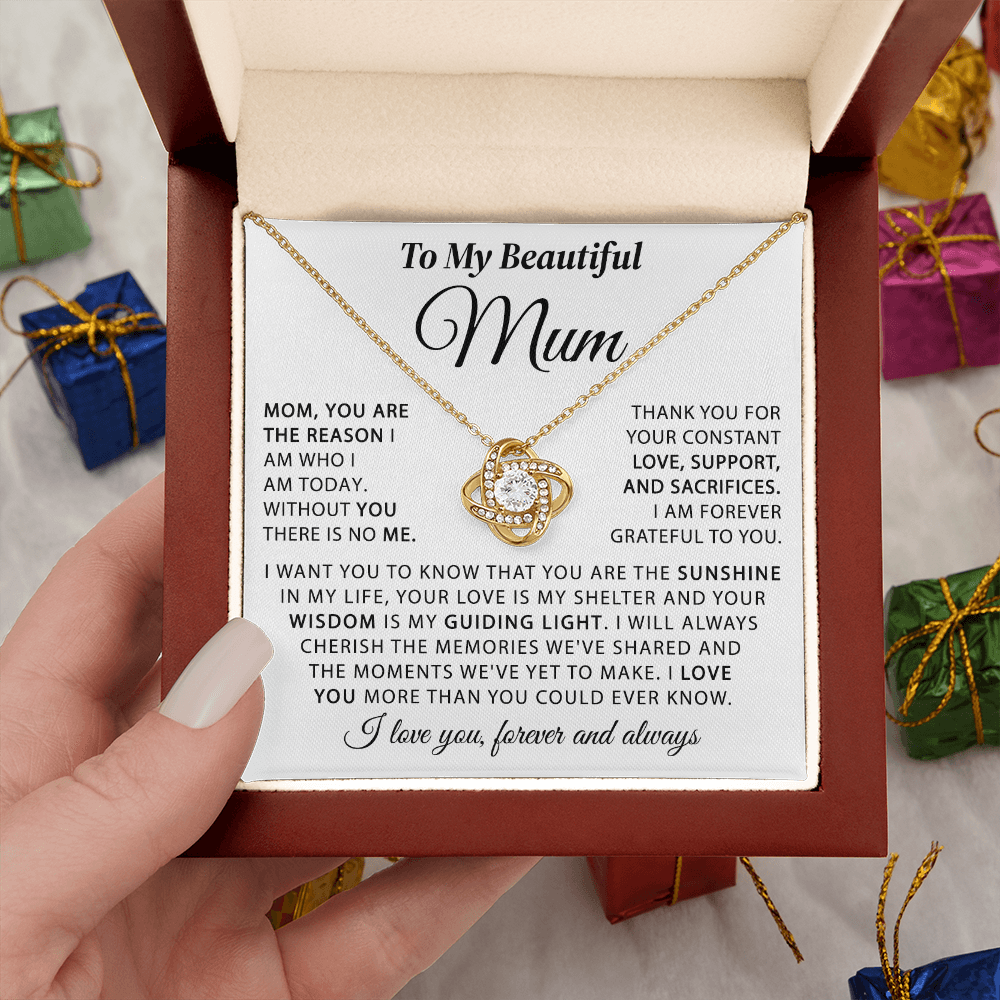 To My Beautiful Mum - The Sunshine in My Life - Knot Necklace