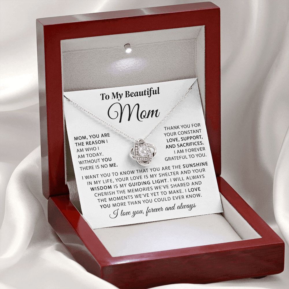 To My Beautiful Mom - The Sunshine in My Life - Knot Necklace
