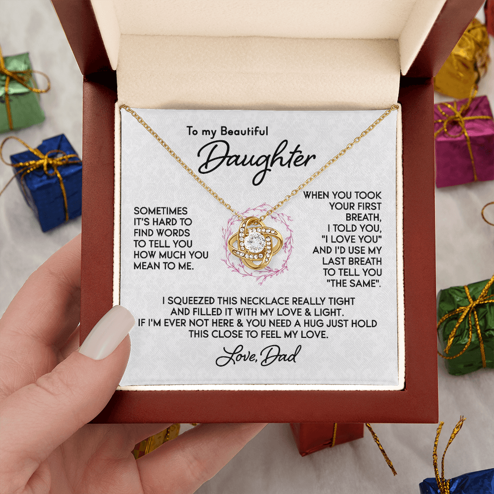 To my Daughter - First Breath Knot Necklace, From Dad