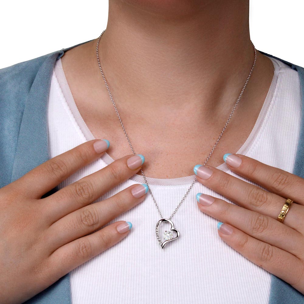 To My Mom - Your Little Boy - Heart Necklace