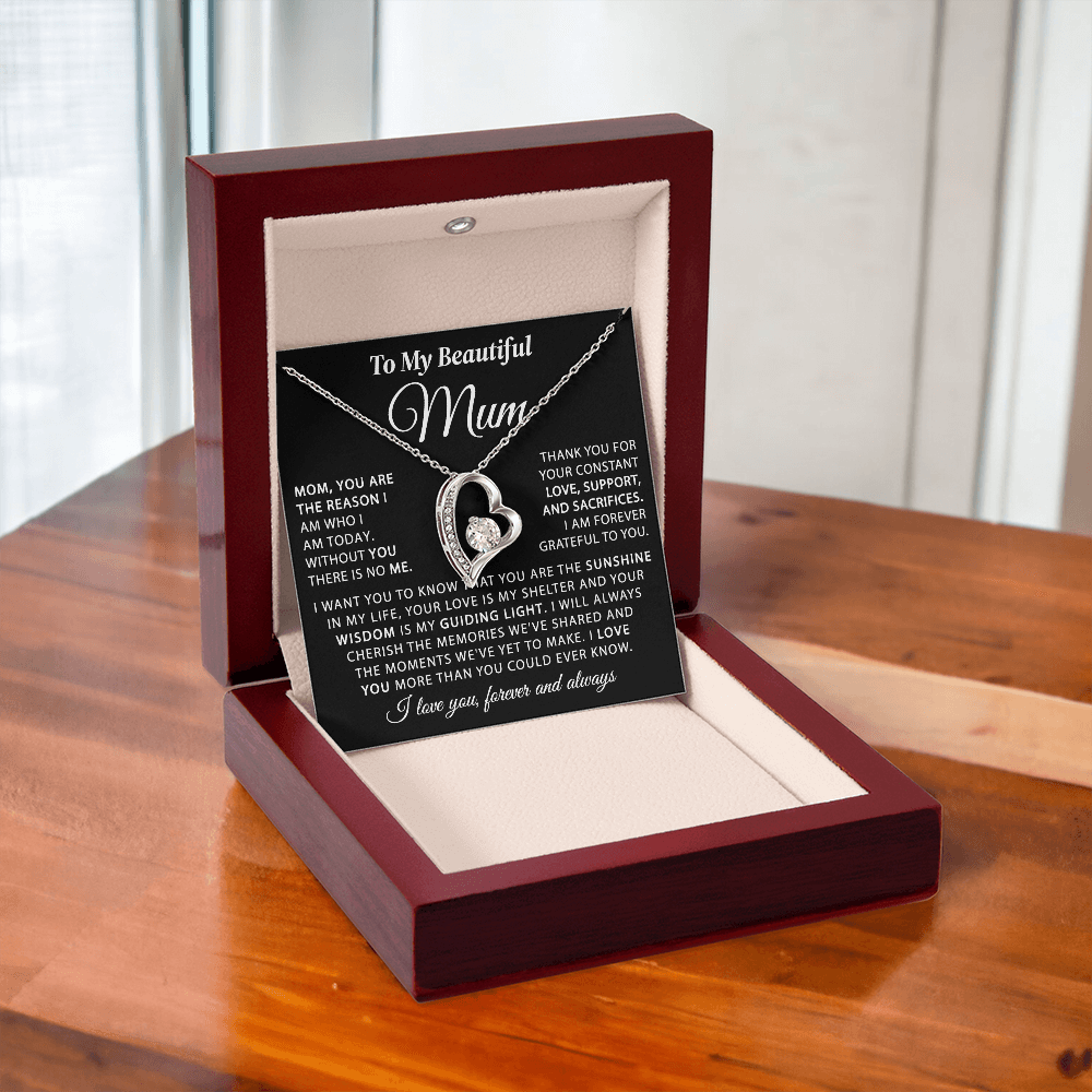 To My Mum - The Sunshine of My Life - Heart Necklace