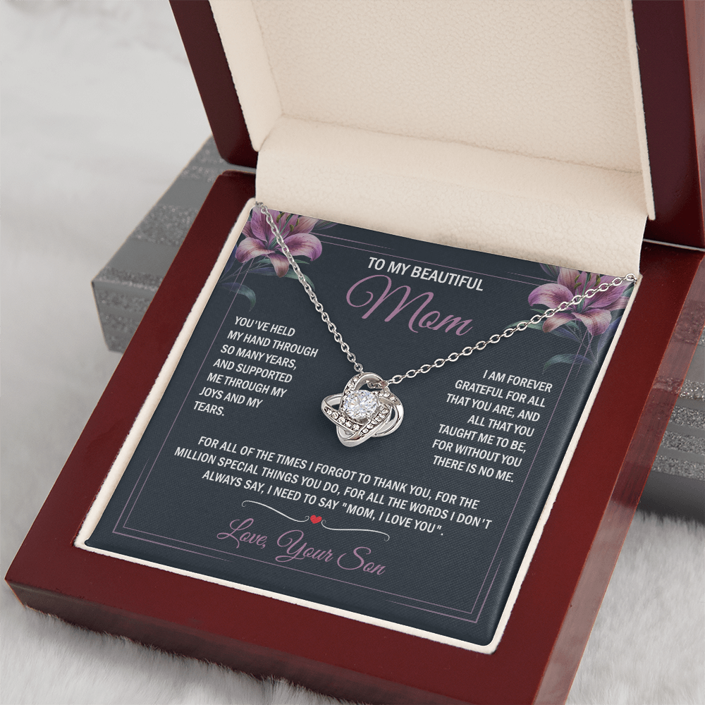 To My Mom - Joy & Tears - Knot Necklace