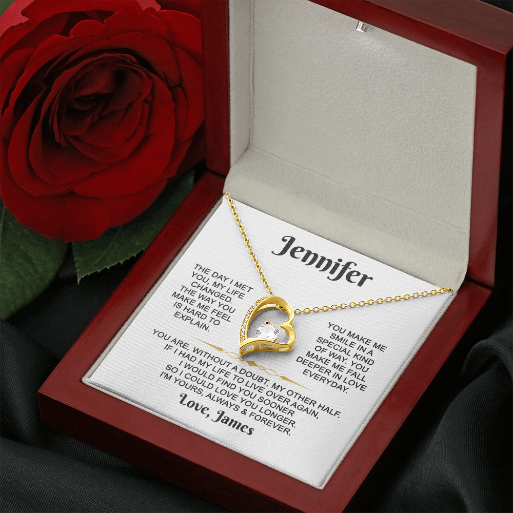 I'm Yours Always & Forever - Customized - Heart Necklace