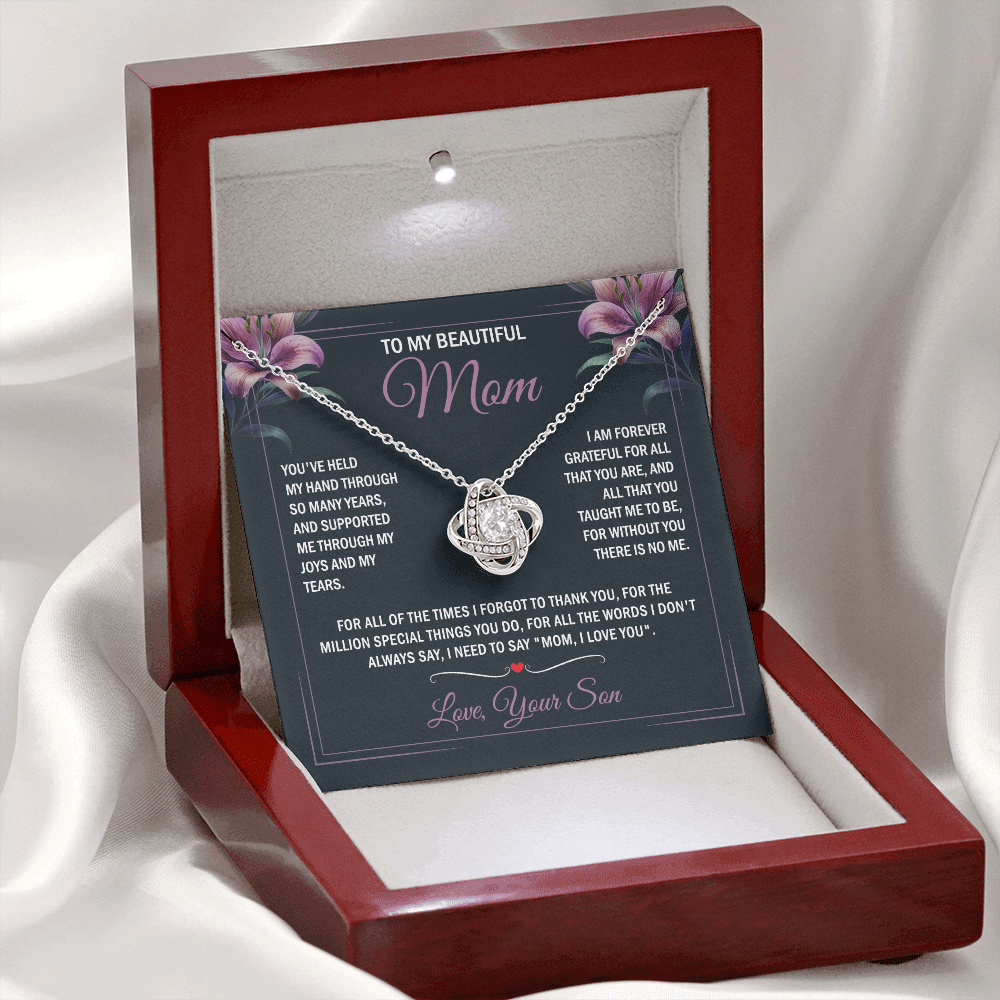 To My Mom - Joy & Tears - Knot Necklace