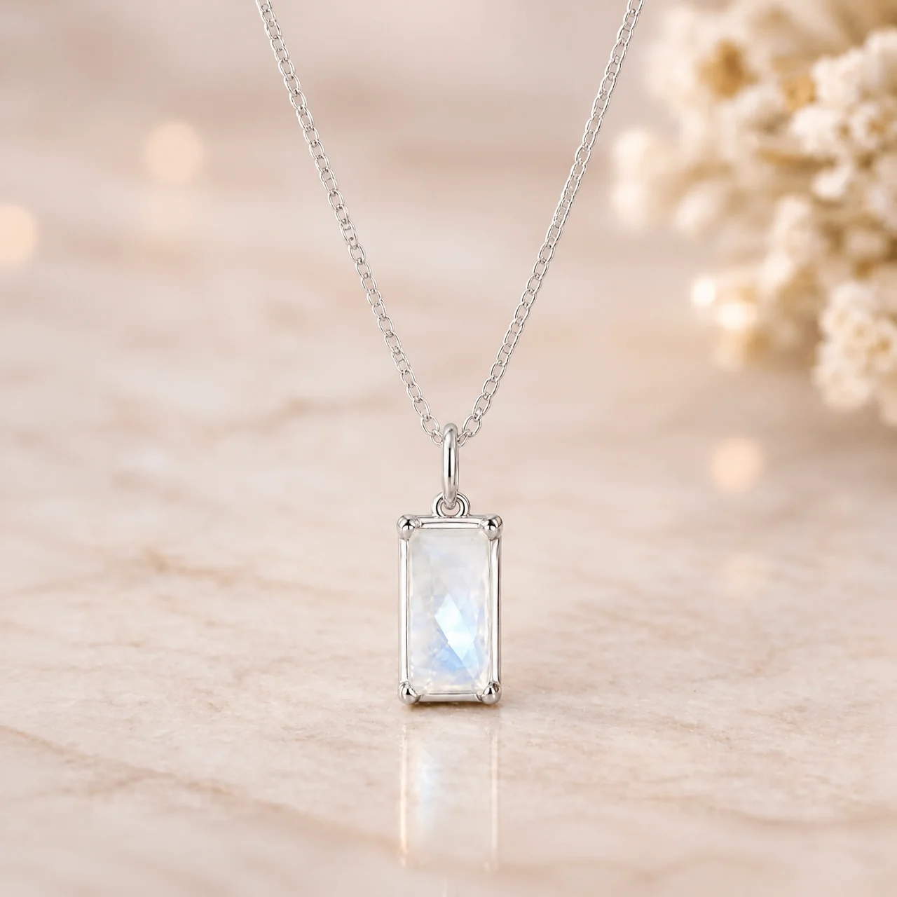 To My Queen -  Moonstone Pendant Necklace
