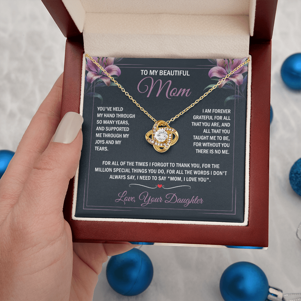 To My Beautiful Mom - Joy & Tears - Knot Necklace