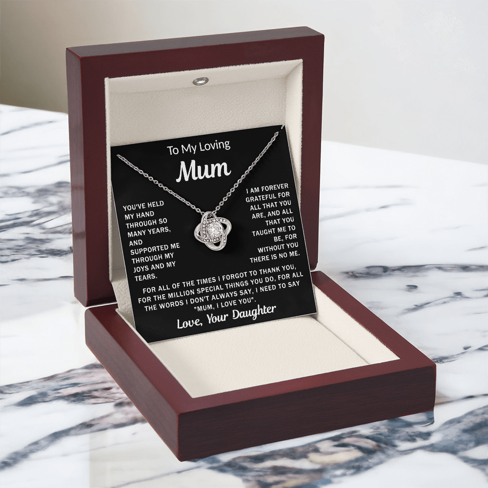 To My Loving Mum, your Daughter - Knot Necklace