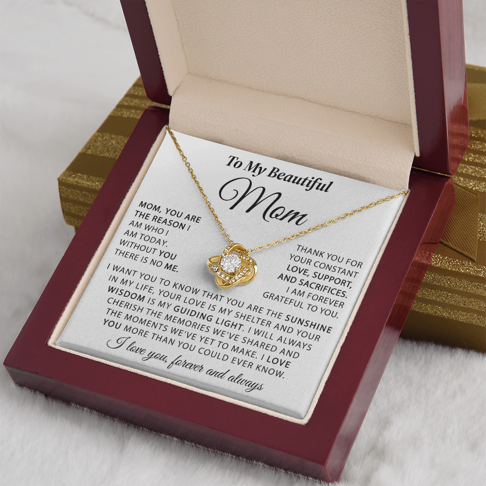 To My Beautiful Mom - The Sunshine in My Life - Knot Necklace