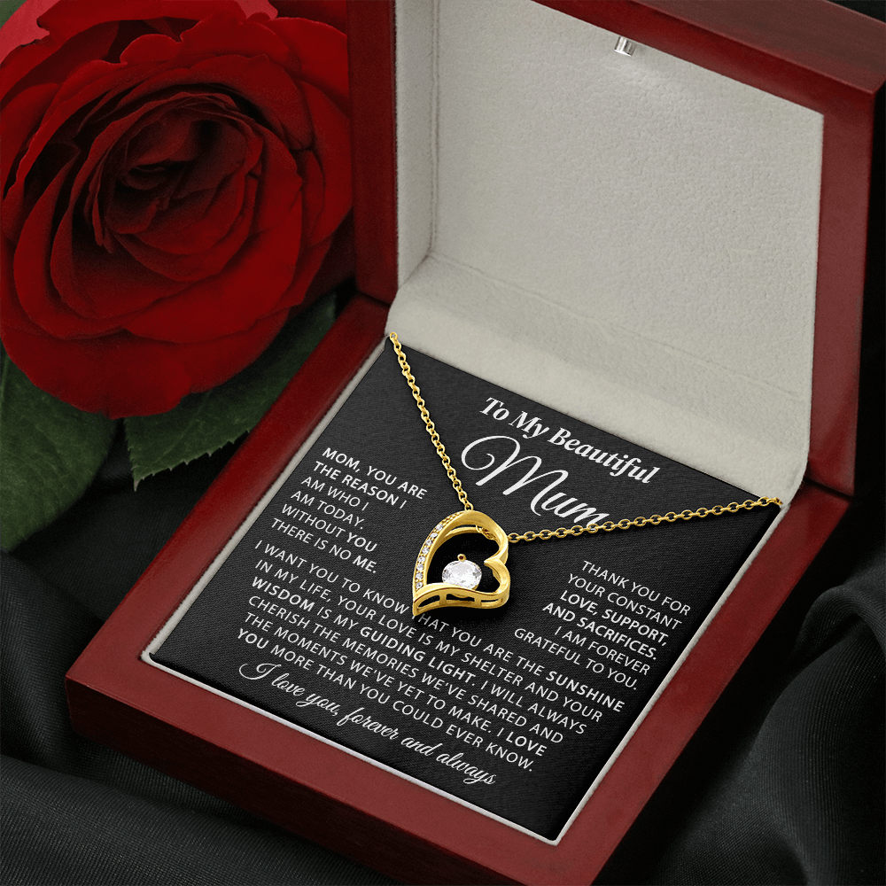 To My Mum - The Sunshine of My Life - Heart Necklace