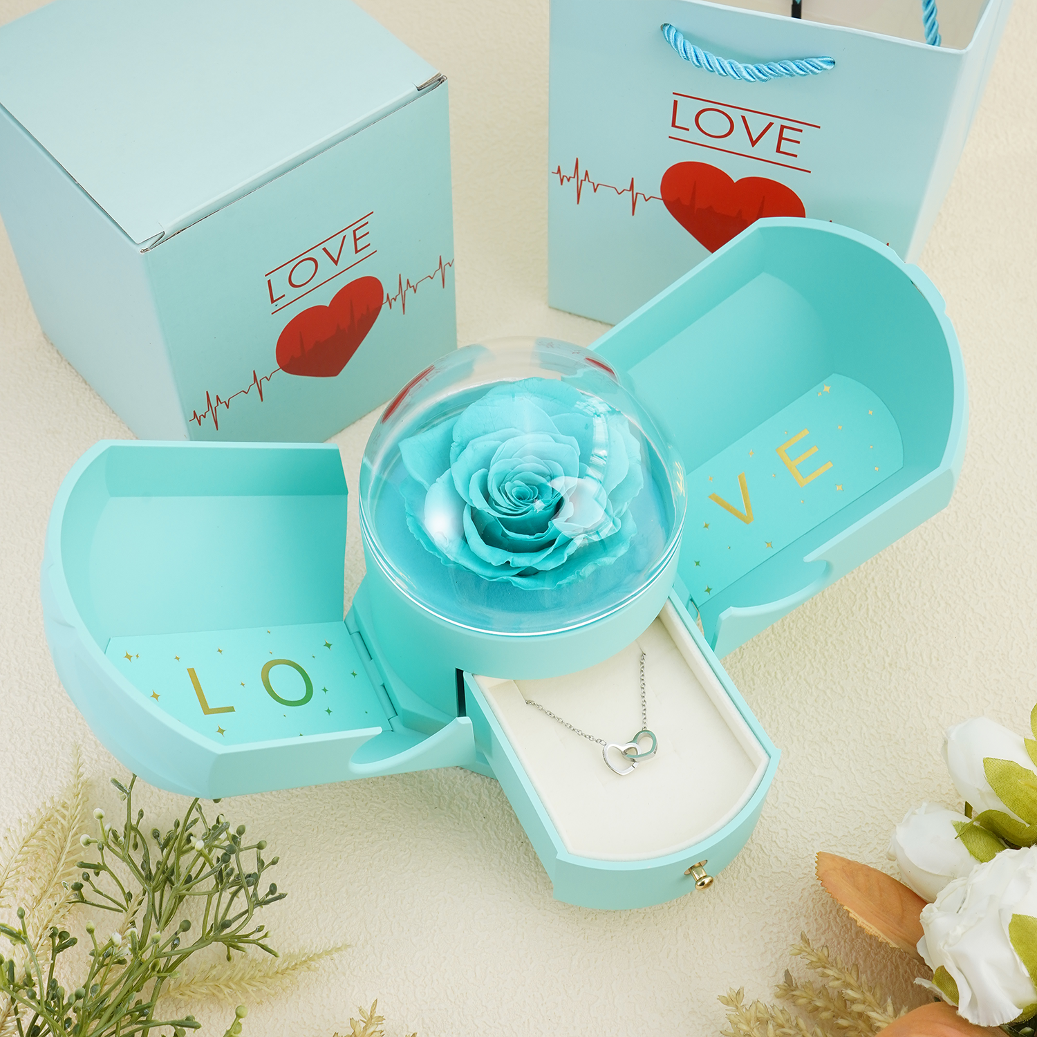To My Soulmate - Eternal Love Rose Box - Rose Gold