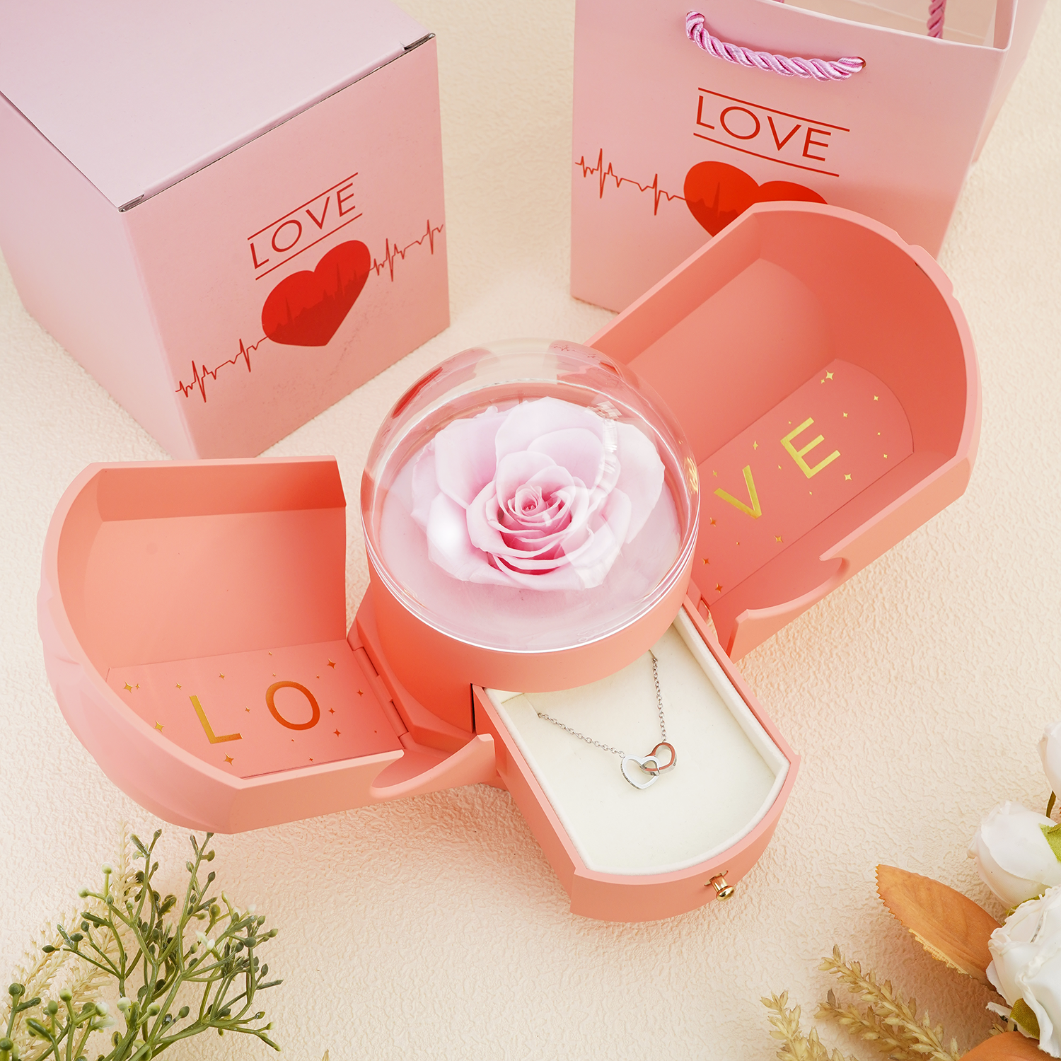 To My Soulmate - Eternal Love Rose Box - Rose Gold