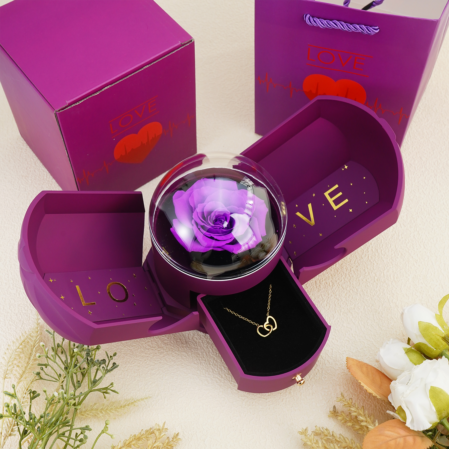 To My Soulmate - Eternal Love Rose Box - Rose Gold